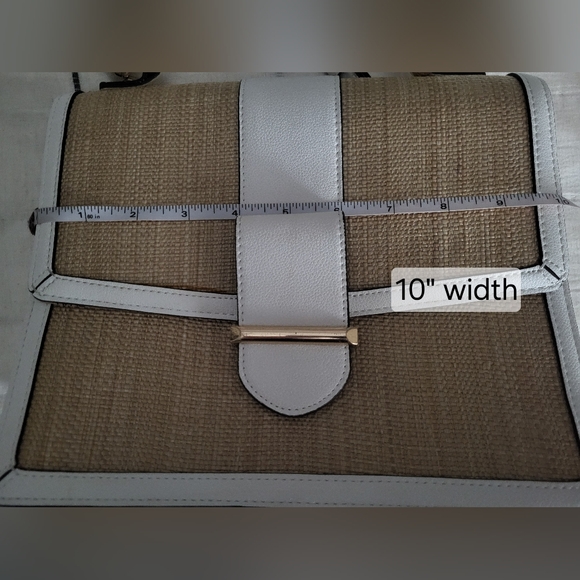 ALDO Straw Satchel with White Trim - Women’s Crossbody - Picture 13 of 14